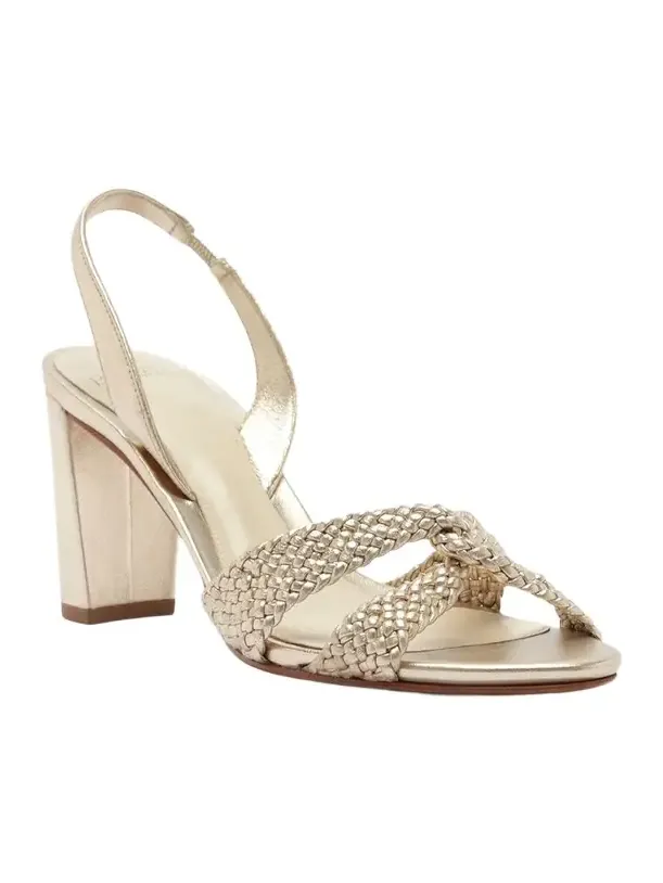 75mm Sabrina Metallic Block Heel Sandals 75mm Sabrina Metallic Block Heel Sandals