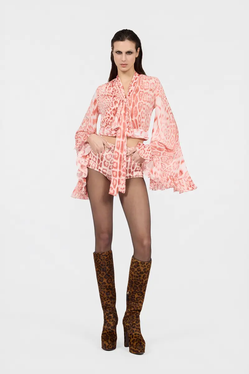 Roberto Cavalli Jaguar Pink Print Shorts | Thumbnail 6 Roberto Cavalli Jaguar Pink Print Shorts | Thumbnail 6