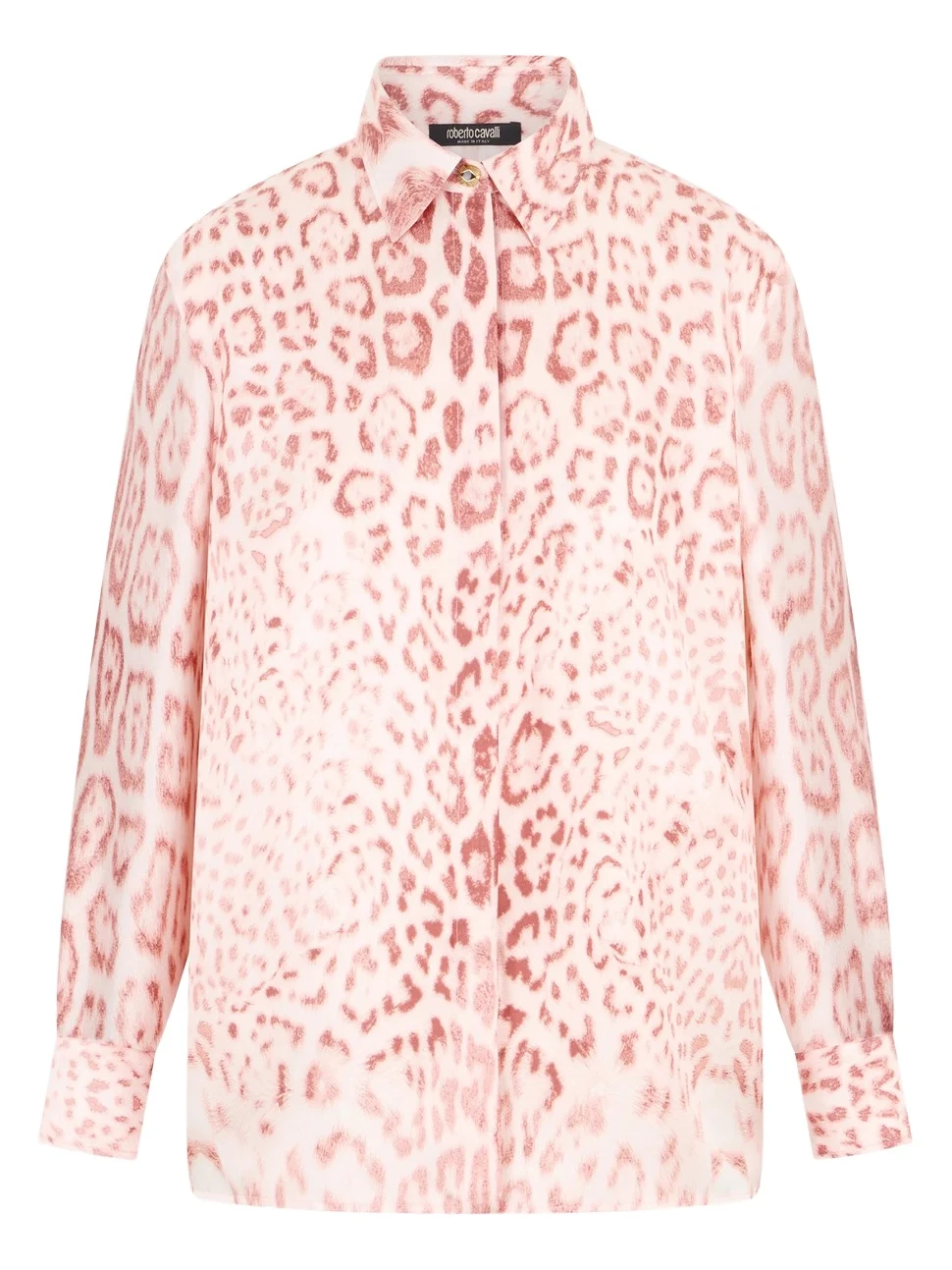 Jaguar Pink Print Silk Shirt Jaguar Pink Print Silk Shirt