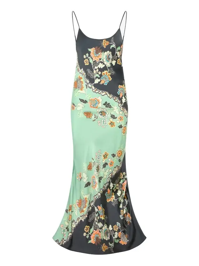 Kimono Print Silk Dress Kimono Print Silk Dress