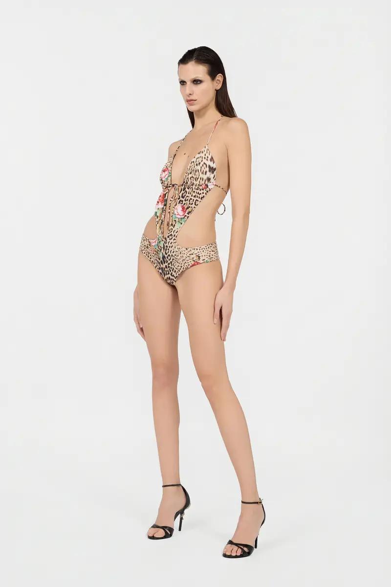 Roberto Cavalli Jaguar Roses Print One-Piece Swimsuit | Thumbnail 6 Roberto Cavalli Jaguar Roses Print One-Piece Swimsuit | Thumbnail 6