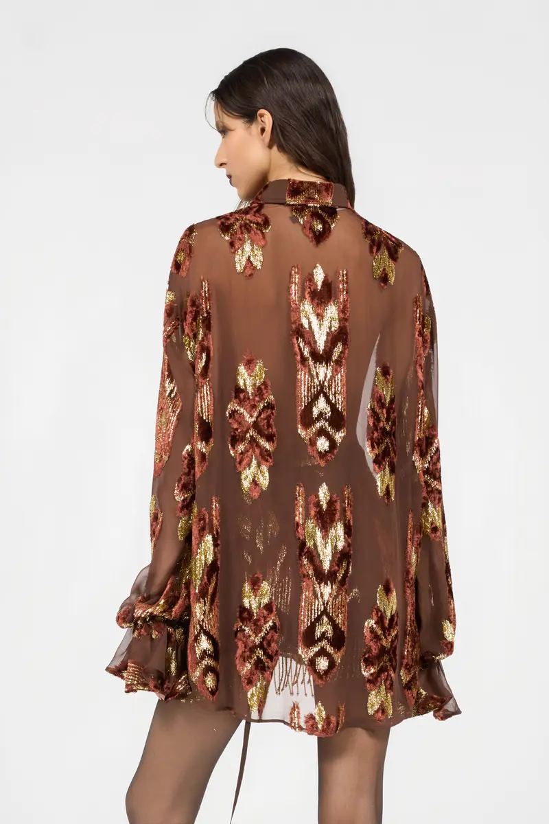 Roberto Cavalli Brown Fil Coupé Shirt | Thumbnail 3