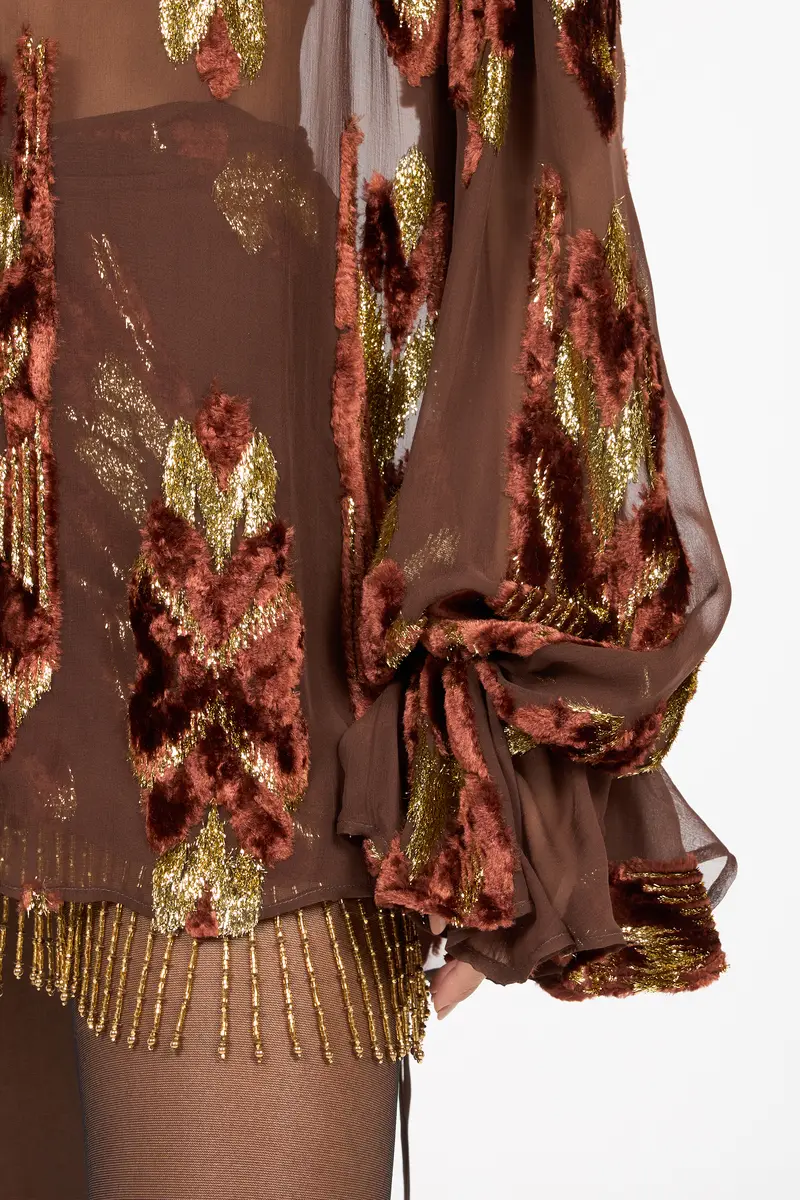 Roberto Cavalli Brown Fil Coupé Shirt | Thumbnail 5