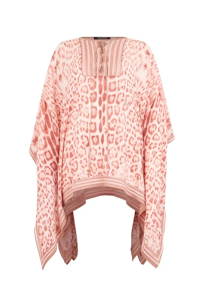 Roberto Cavalli Jaguar Pink Print Kaftan | Image 1 Roberto Cavalli Jaguar Pink Print Kaftan | Image 1