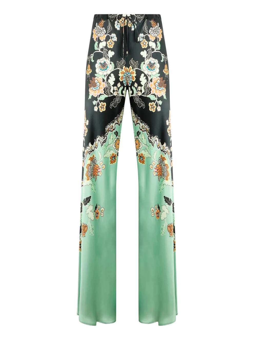Silk Pants With Kimono Print