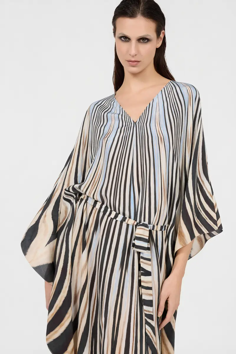 Roberto Cavalli Zebra Print Silk Kaftan Dress | Thumbnail 4 Roberto Cavalli Zebra Print Silk Kaftan Dress | Thumbnail 4