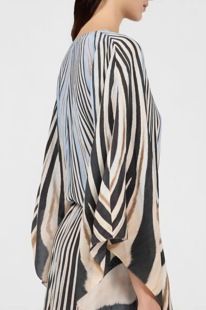 Roberto Cavalli Zebra Print Silk Kaftan Dress | Thumbnail 5 Roberto Cavalli Zebra Print Silk Kaftan Dress | Thumbnail 5