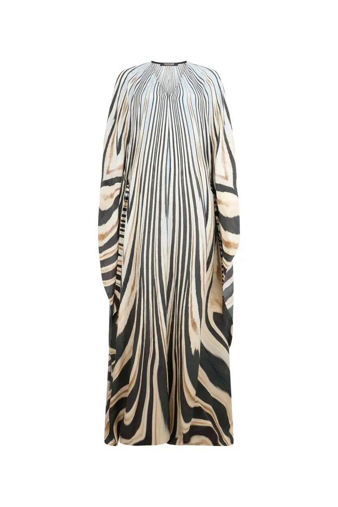 Roberto Cavalli Zebra Print Silk Kaftan Dress | Image 1 Roberto Cavalli Zebra Print Silk Kaftan Dress | Image 1