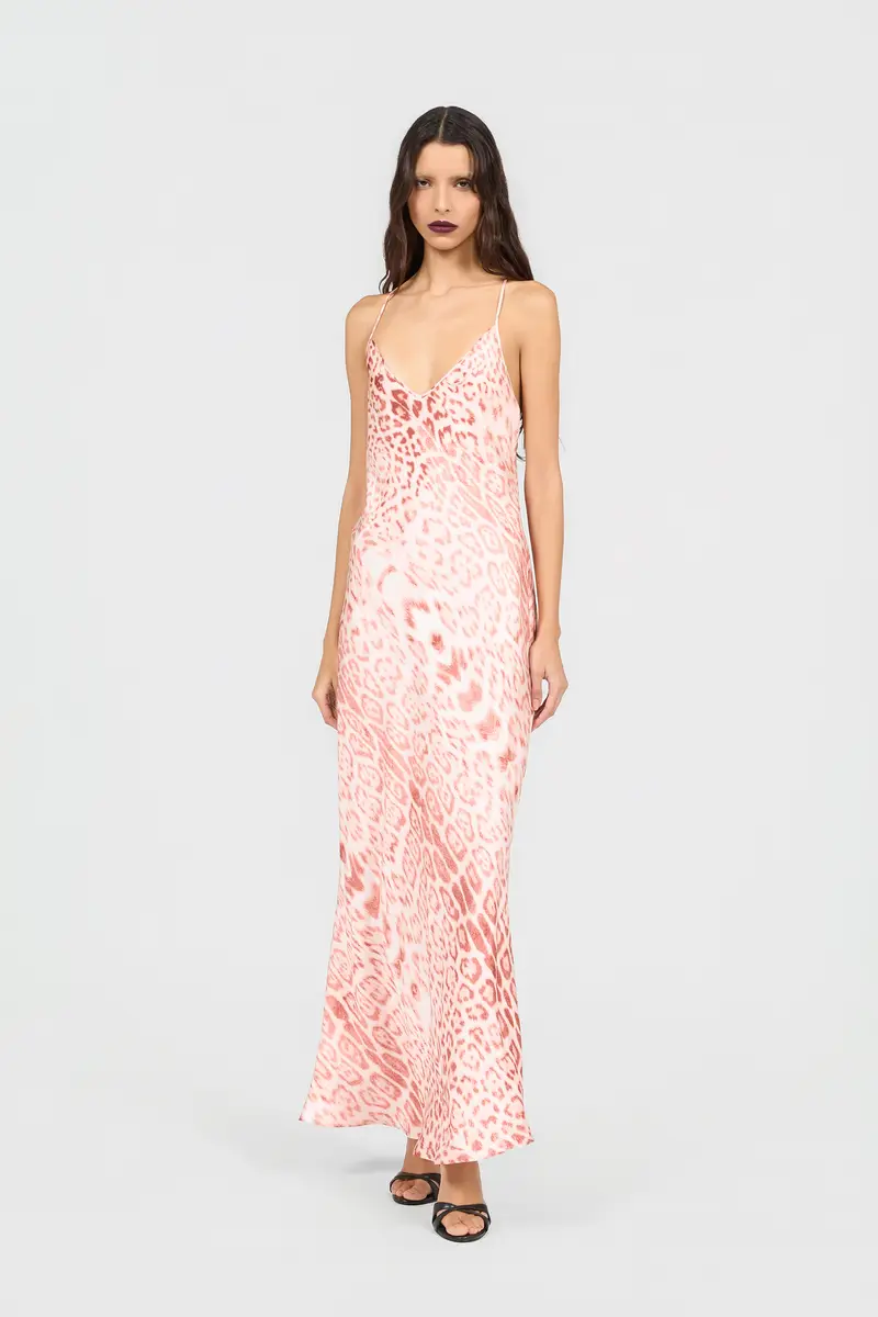 Roberto Cavalli Jaguar Pink Print Slip Dress | Thumbnail 2 Roberto Cavalli Jaguar Pink Print Slip Dress | Thumbnail 2