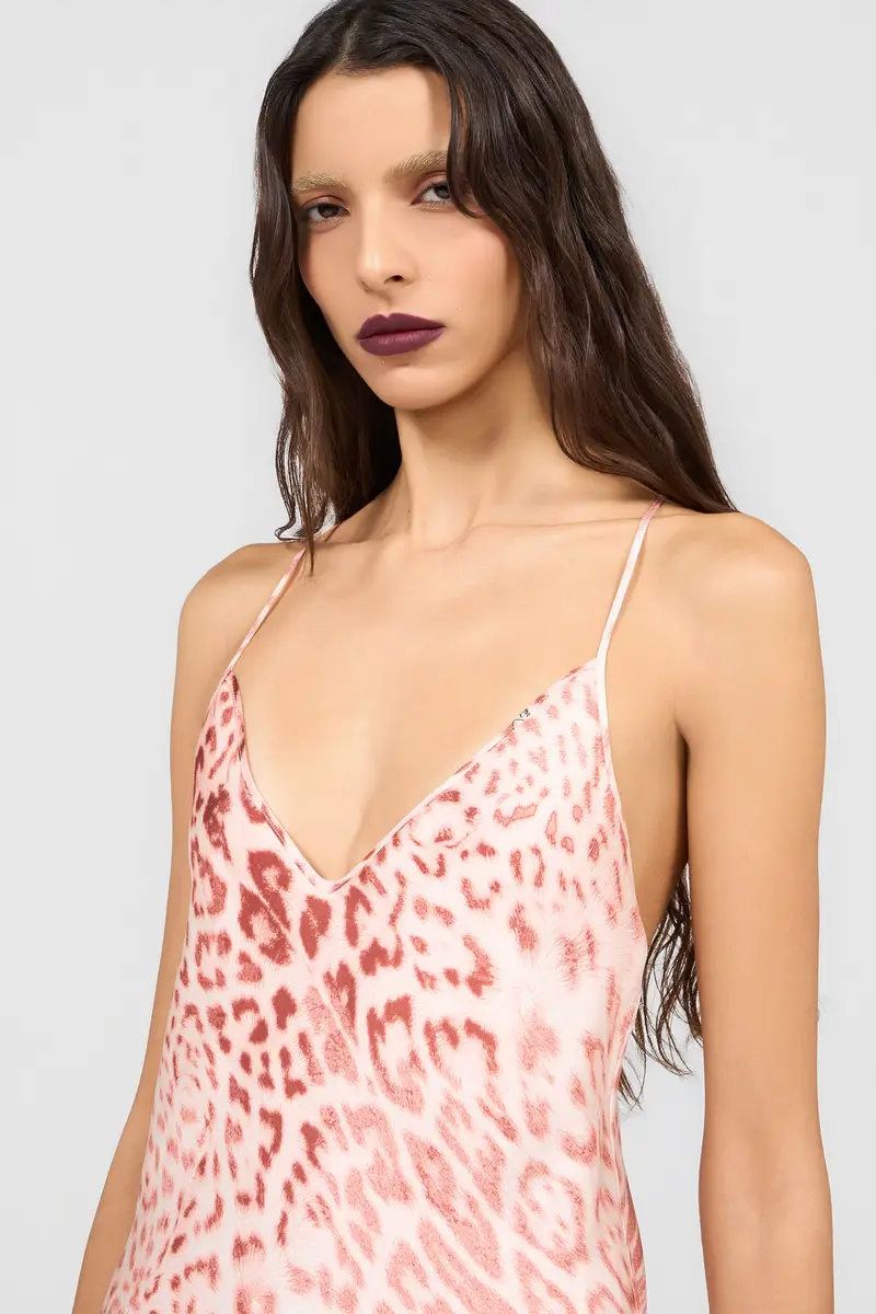 Roberto Cavalli Jaguar Pink Print Slip Dress | Thumbnail 4 Roberto Cavalli Jaguar Pink Print Slip Dress | Thumbnail 4