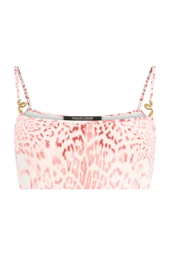 Roberto Cavalli Jaguar Pink Print Top | Image 1 Roberto Cavalli Jaguar Pink Print Top | Image 1