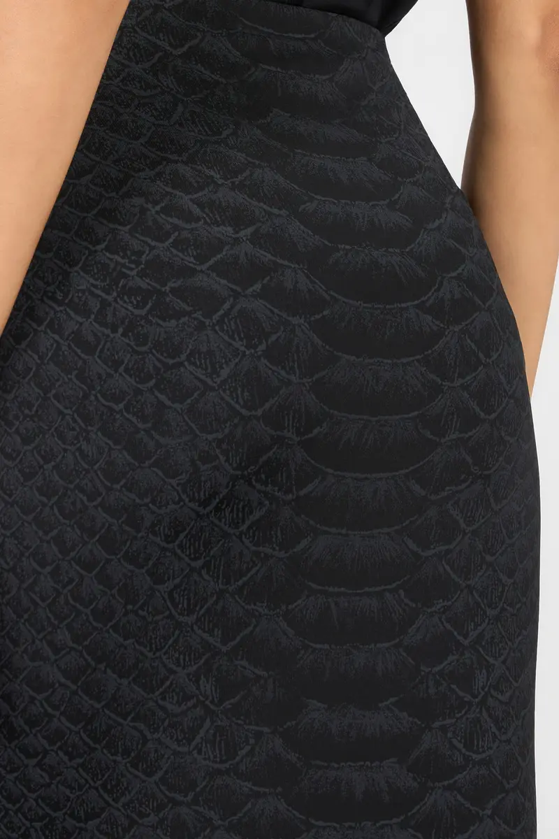 Roberto Cavalli Black Midi Skirt With Serpentine Print And Jewel Detail | Thumbnail 5 Roberto Cavalli Black Midi Skirt With Serpentine Print And Jewel Detail | Thumbnail 5