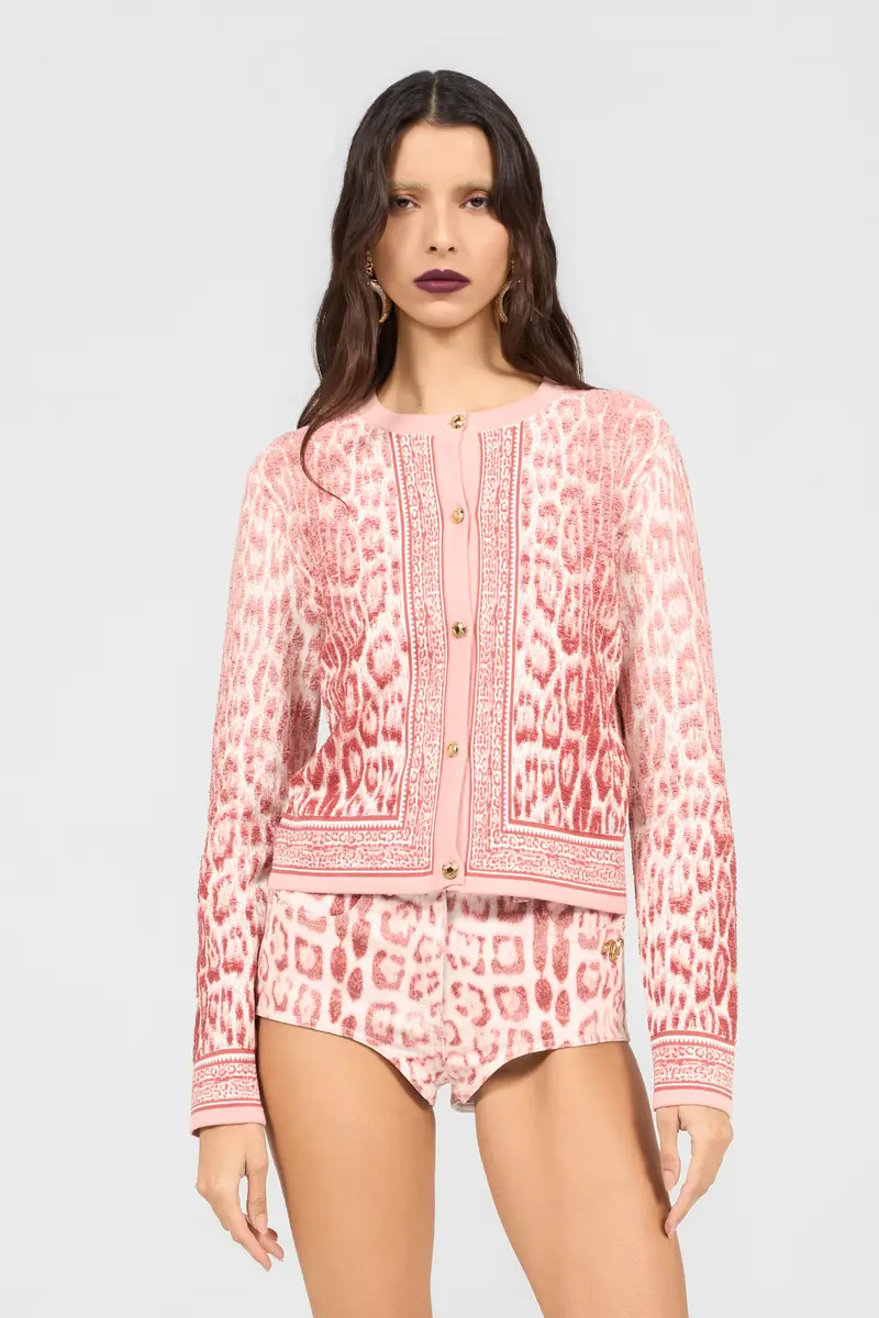 Roberto Cavalli Jaguar Pink Cardigan | Thumbnail 2 Roberto Cavalli Jaguar Pink Cardigan | Thumbnail 2