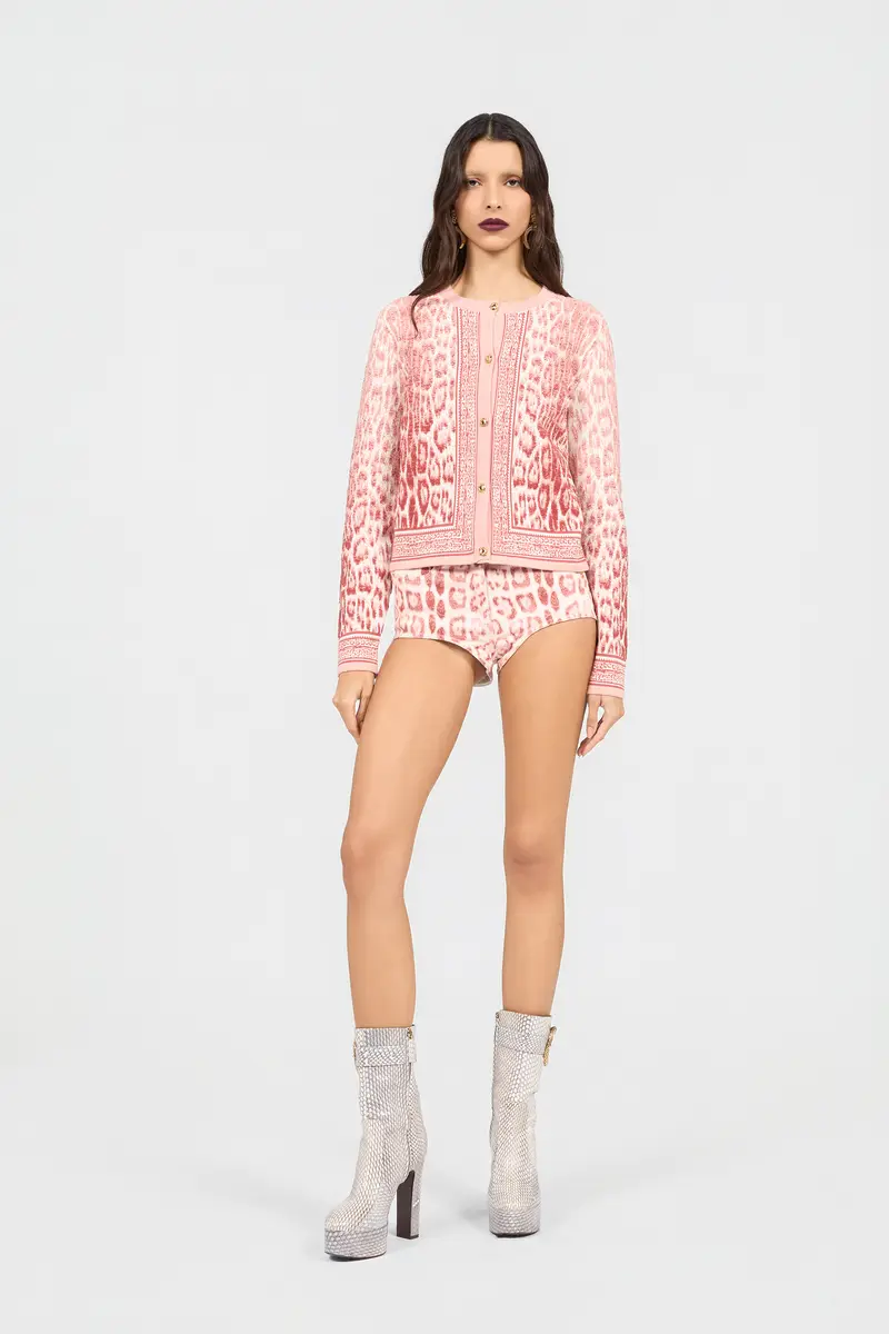 Roberto Cavalli Jaguar Pink Cardigan | Thumbnail 6 Roberto Cavalli Jaguar Pink Cardigan | Thumbnail 6