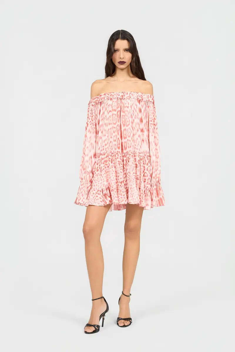 Roberto Cavalli Jaguar Pink Print Mini Dress | Thumbnail 2