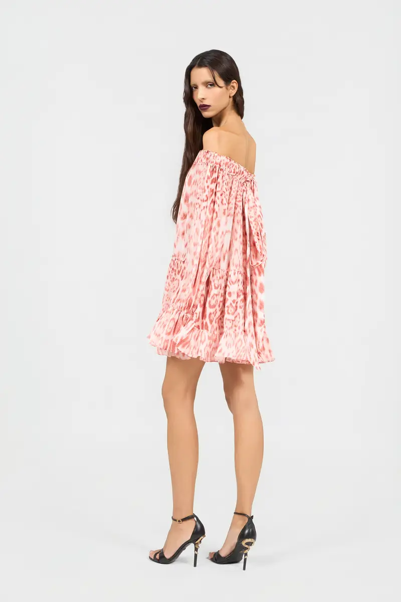 Roberto Cavalli Jaguar Pink Print Mini Dress | Thumbnail 3