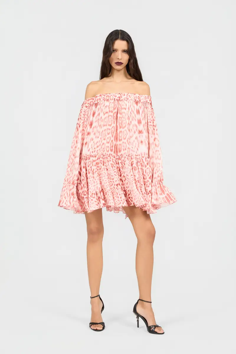 Roberto Cavalli Jaguar Pink Print Mini Dress | Thumbnail 6