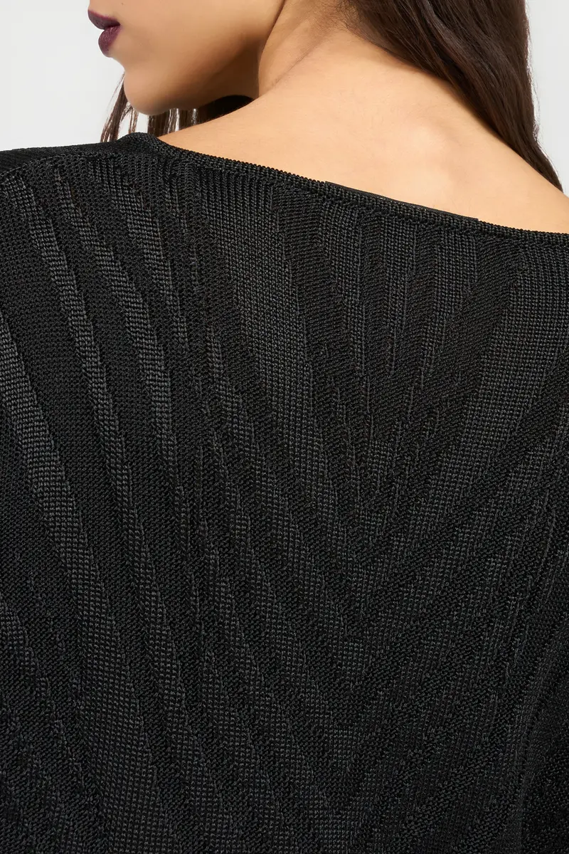 Roberto Cavalli Black Cropped Tie Front Cardigan | Thumbnail 5