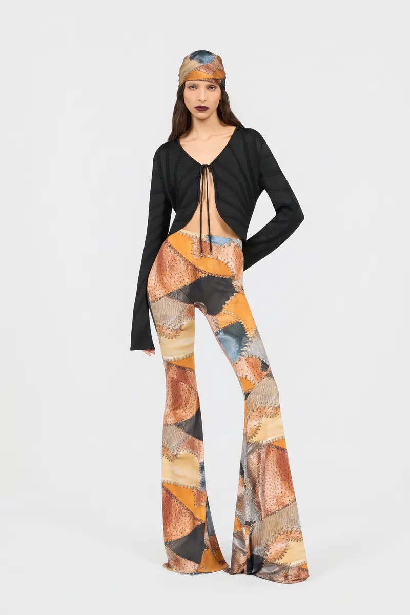 Roberto Cavalli Black Cropped Tie Front Cardigan | Thumbnail 6