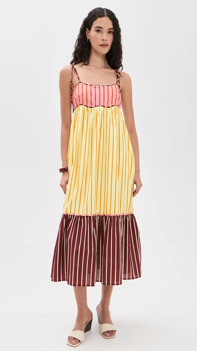 English Factory Colorblock Stripe Sleeveless Midi Dress | Thumbnail 2 English Factory Colorblock Stripe Sleeveless Midi Dress | Thumbnail 2