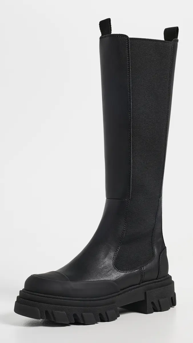 Ganni Cleated Black Stitch High Chelsea Boots | Thumbnail 2 Ganni Cleated Black Stitch High Chelsea Boots | Thumbnail 2