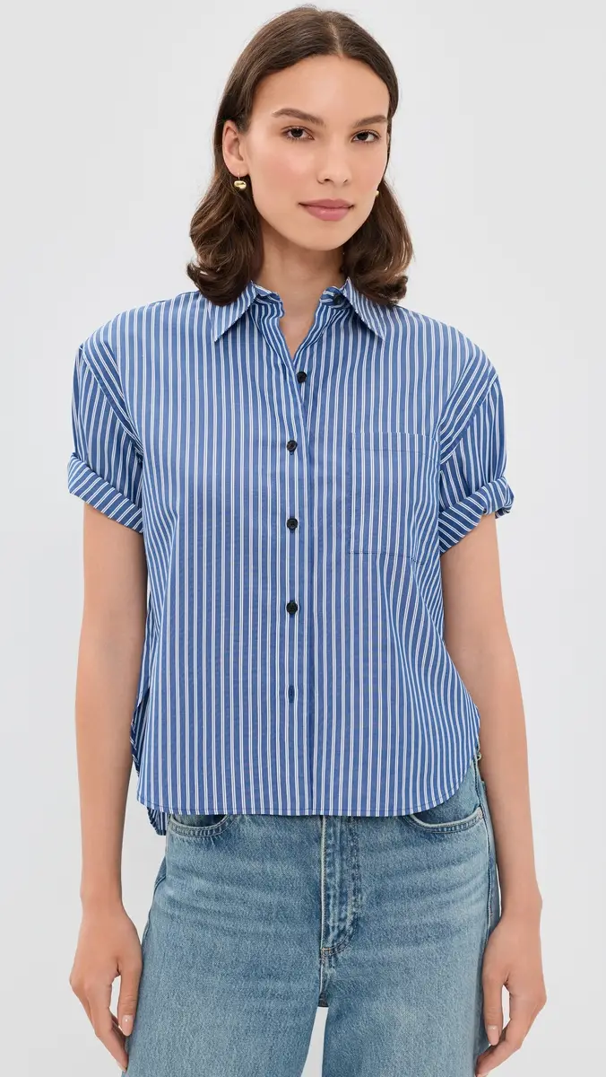rag & bone Connie Short Sleeve Stripe Shirt | Thumbnail 2 rag & bone Connie Short Sleeve Stripe Shirt | Thumbnail 2