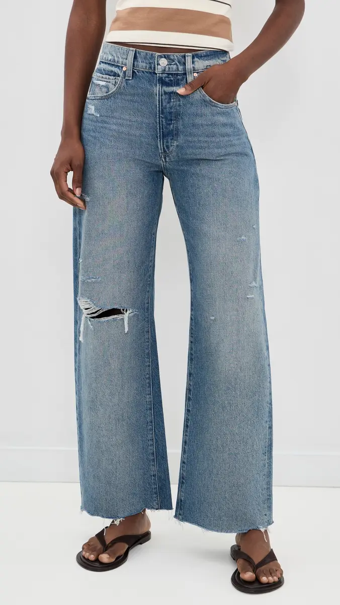 PAIGE Arellia Skimmer Covered Button Fly Wide Leg Jeans | Thumbnail 2 PAIGE Arellia Skimmer Covered Button Fly Wide Leg Jeans | Thumbnail 2