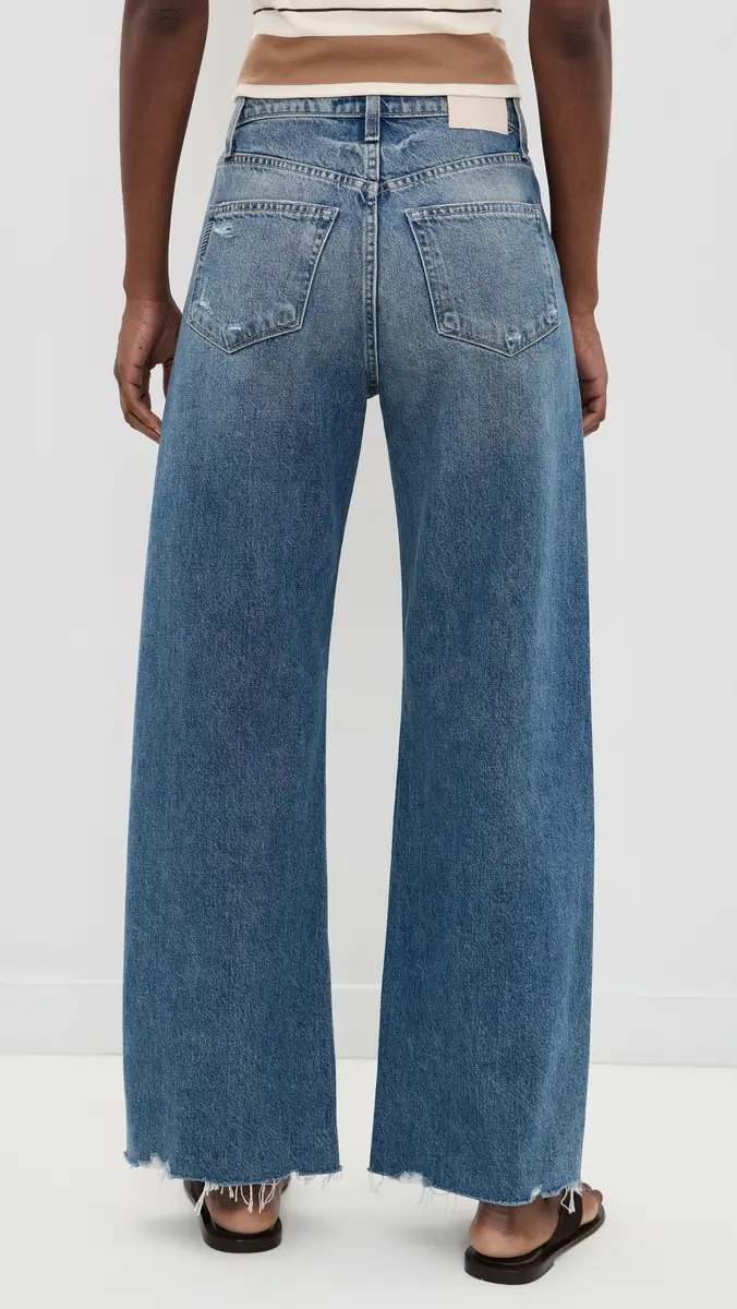 PAIGE Arellia Skimmer Covered Button Fly Wide Leg Jeans | Thumbnail 3 PAIGE Arellia Skimmer Covered Button Fly Wide Leg Jeans | Thumbnail 3