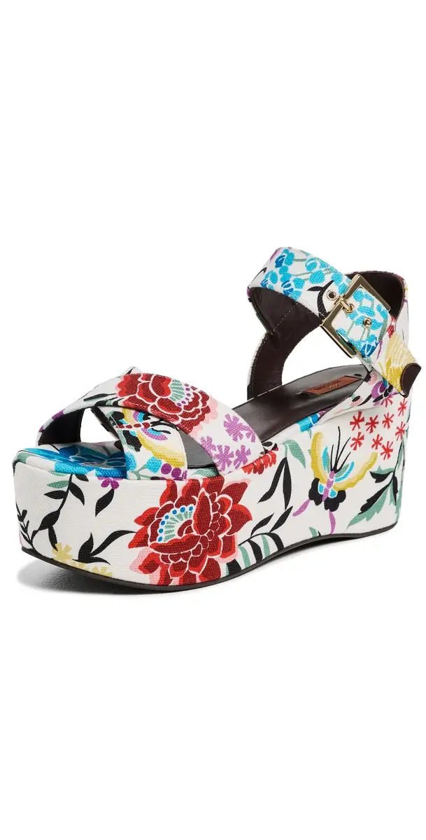 Missoni Julia Platform Sandals Julia Canvas Samoa Floral Print | Image 1 Missoni Julia Platform Sandals Julia Canvas Samoa Floral Print | Image 1