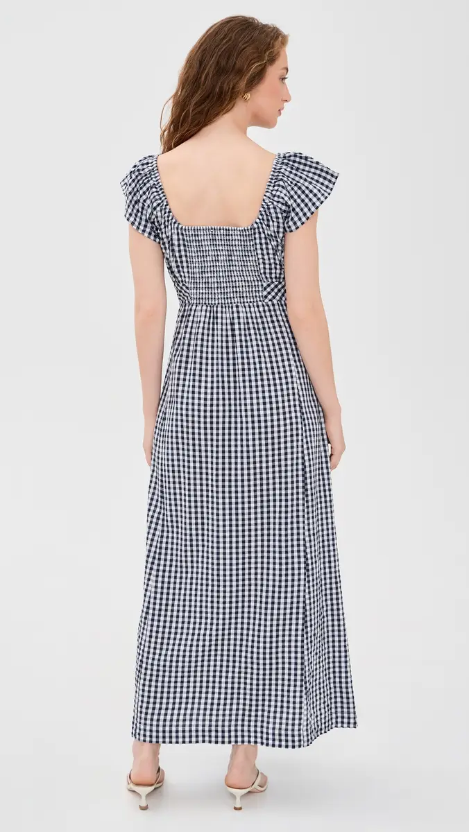 Splendid Gigi Gingham Midi Dress Navy/White | Thumbnail 3 Splendid Gigi Gingham Midi Dress Navy/White | Thumbnail 3