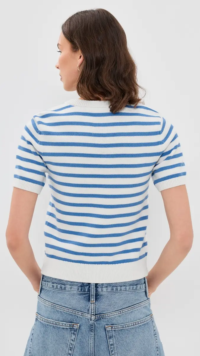 English Factory Striped Lemon Short Sleeve Sweater | Thumbnail 3 English Factory Striped Lemon Short Sleeve Sweater | Thumbnail 3