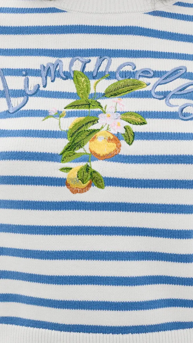 English Factory Striped Lemon Short Sleeve Sweater | Thumbnail 6 English Factory Striped Lemon Short Sleeve Sweater | Thumbnail 6