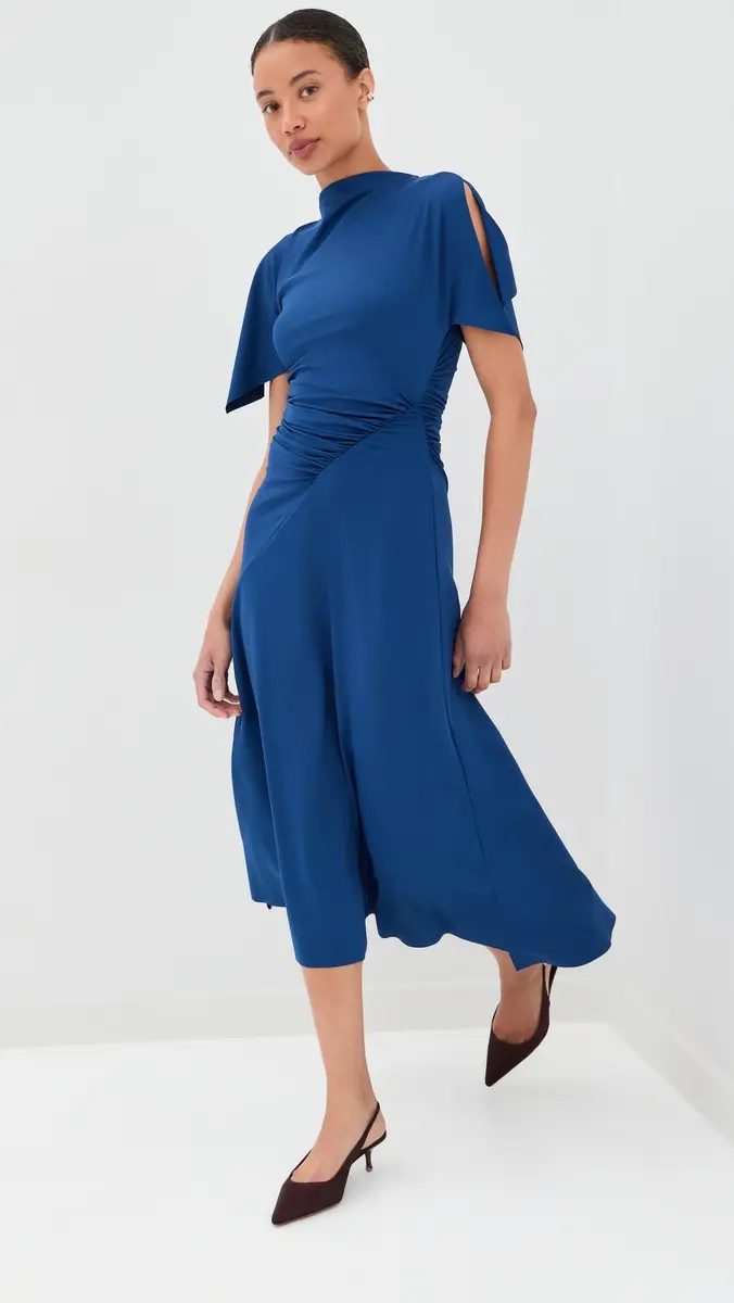Victoria Beckham Blousey Midi Dress | Thumbnail 2