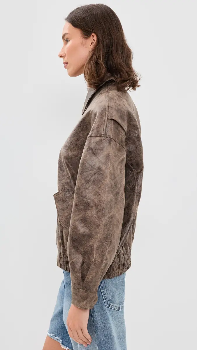 LIONESS Faux Leather Kenny Bomber | Thumbnail 4 LIONESS Faux Leather Kenny Bomber | Thumbnail 4