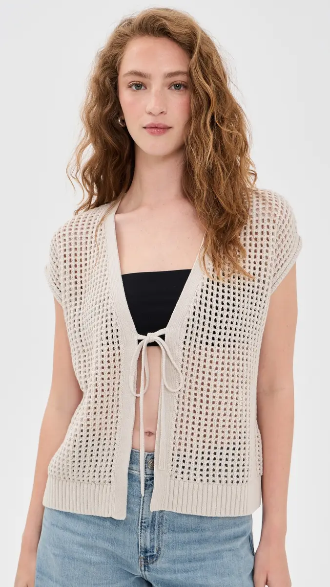 Splendid Simona Tie Front Cardigan ight Fawn | Thumbnail 2 Splendid Simona Tie Front Cardigan ight Fawn | Thumbnail 2