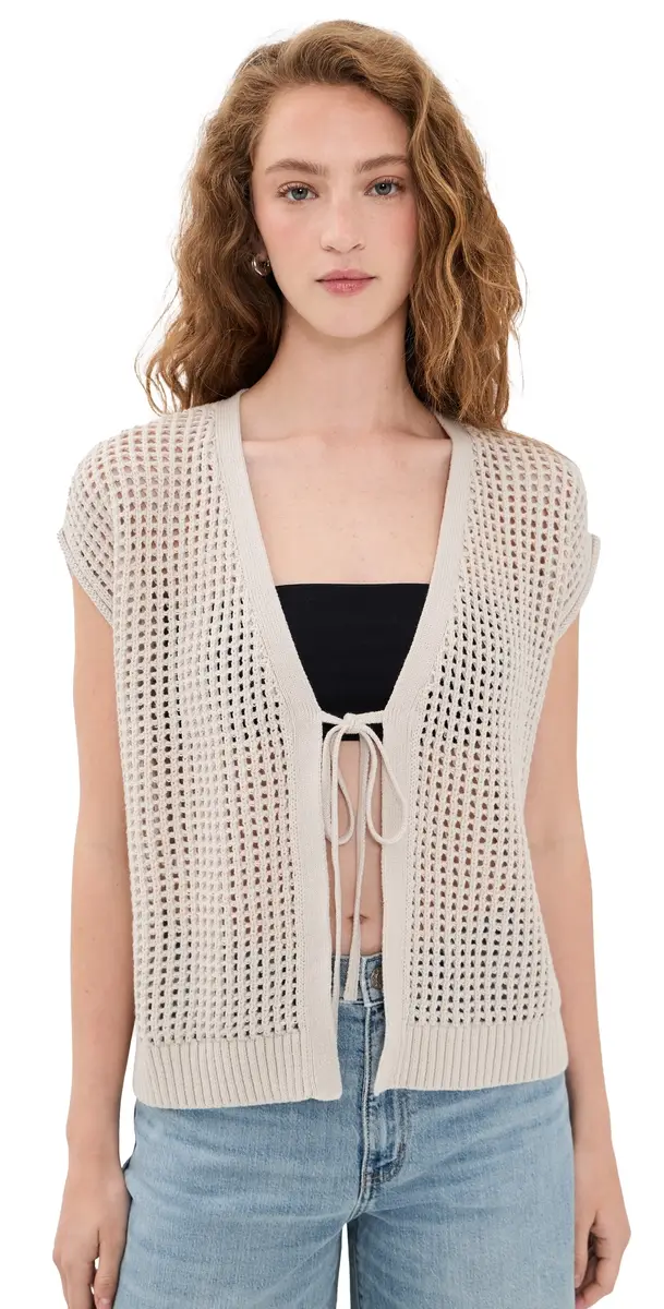 Splendid Simona Tie Front Cardigan ight Fawn | Image 1 Splendid Simona Tie Front Cardigan ight Fawn | Image 1