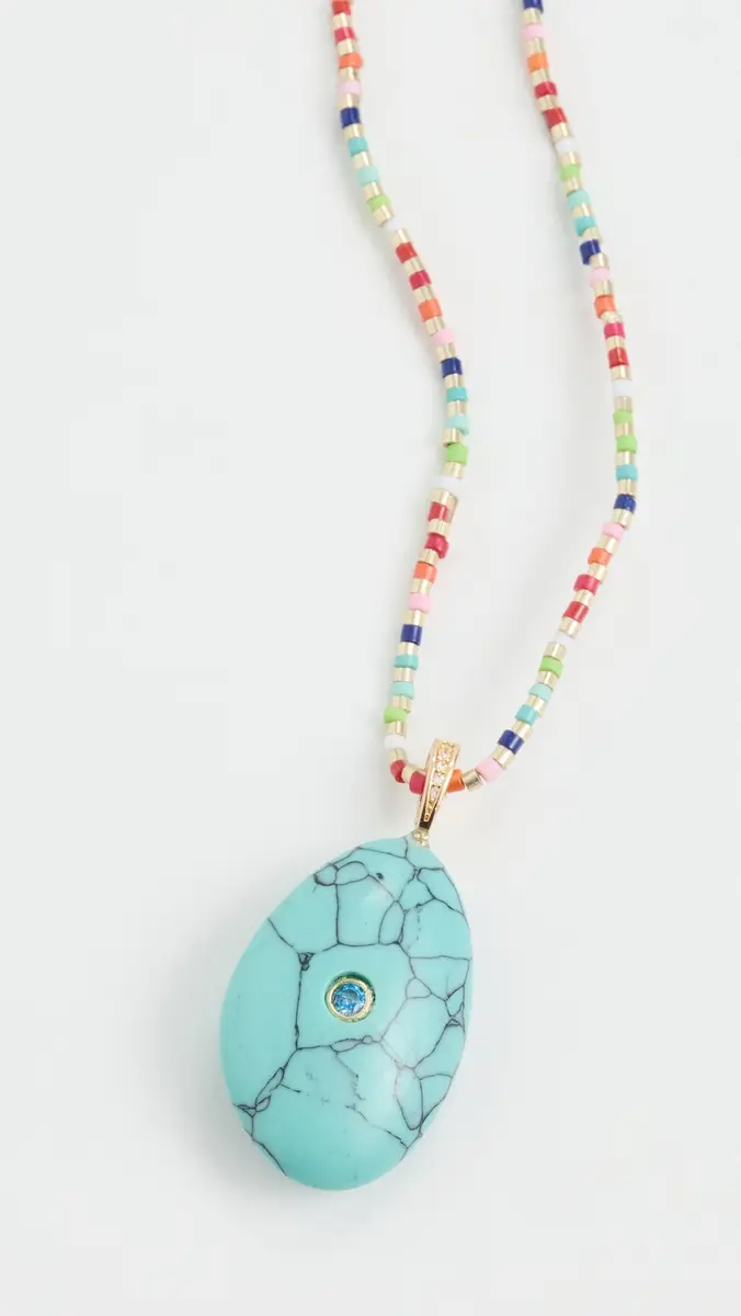By Adina Eden Multicolor Beaded Drop Necklace | Thumbnail 2 By Adina Eden Multicolor Beaded Drop Necklace | Thumbnail 2