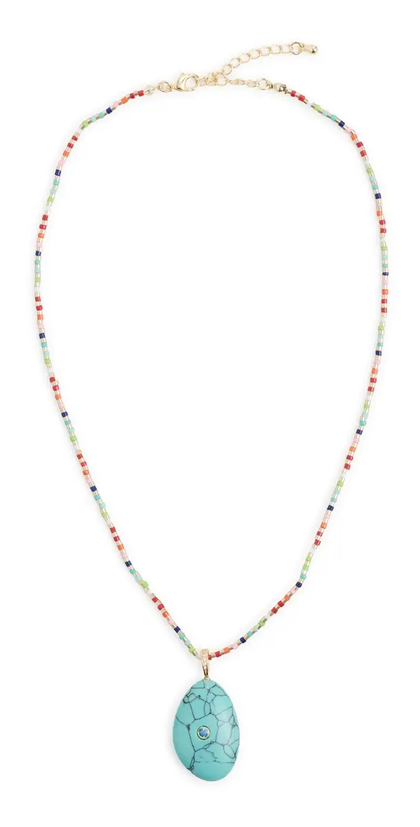 By Adina Eden Multicolor Beaded Drop Necklace Multicolor One Size | Image 1 By Adina Eden Multicolor Beaded Drop Necklace Multicolor One Size | Image 1