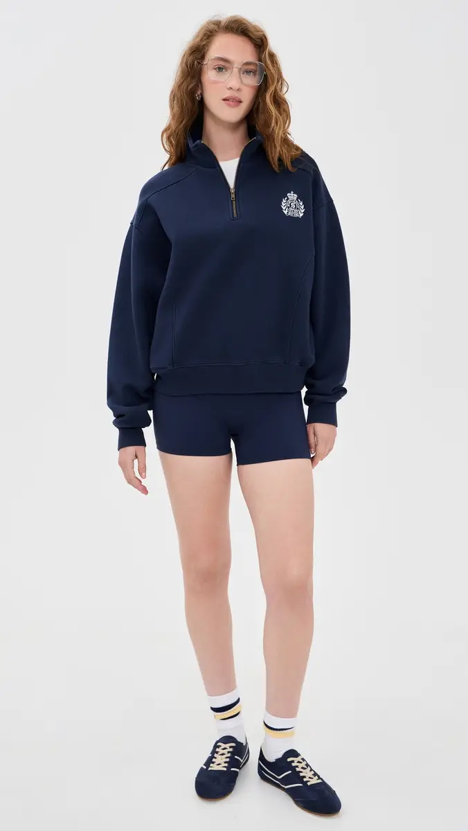 Sporty & Rich NY Crest Embroidered Quarter Zip | Thumbnail 5 Sporty & Rich NY Crest Embroidered Quarter Zip | Thumbnail 5