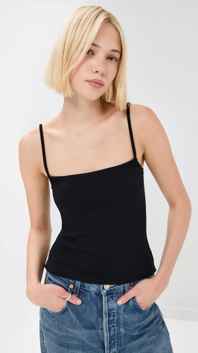 perfectwhitetee Ribbed Skinny Tank | Thumbnail 2