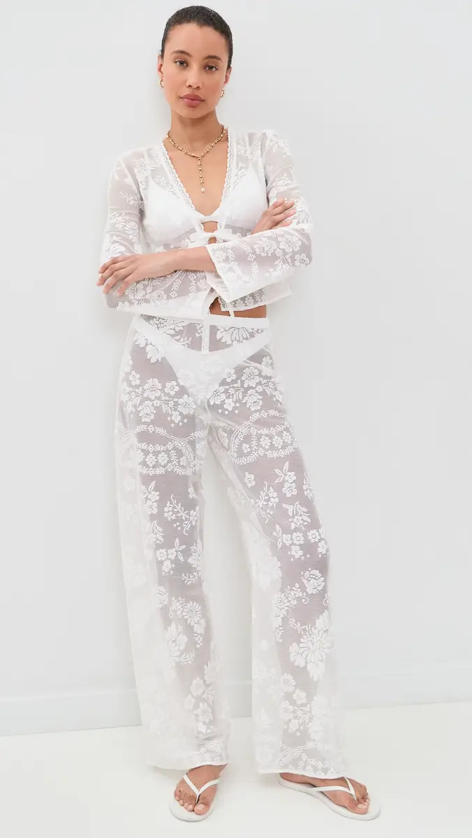 LoveShackFancy Jessia Coverup Pants | Thumbnail 5 LoveShackFancy Jessia Coverup Pants | Thumbnail 5