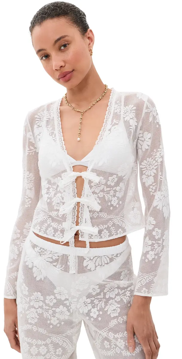 LoveShackFancy Stacellea Top White | Image 1 LoveShackFancy Stacellea Top White | Image 1