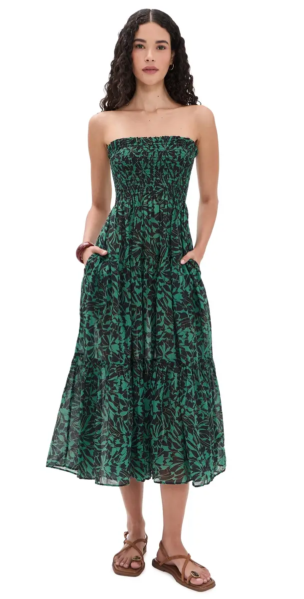 Ulla Johnson Lucca Smocked Coverup Dress Neptune | Image 1 Ulla Johnson Lucca Smocked Coverup Dress Neptune | Image 1