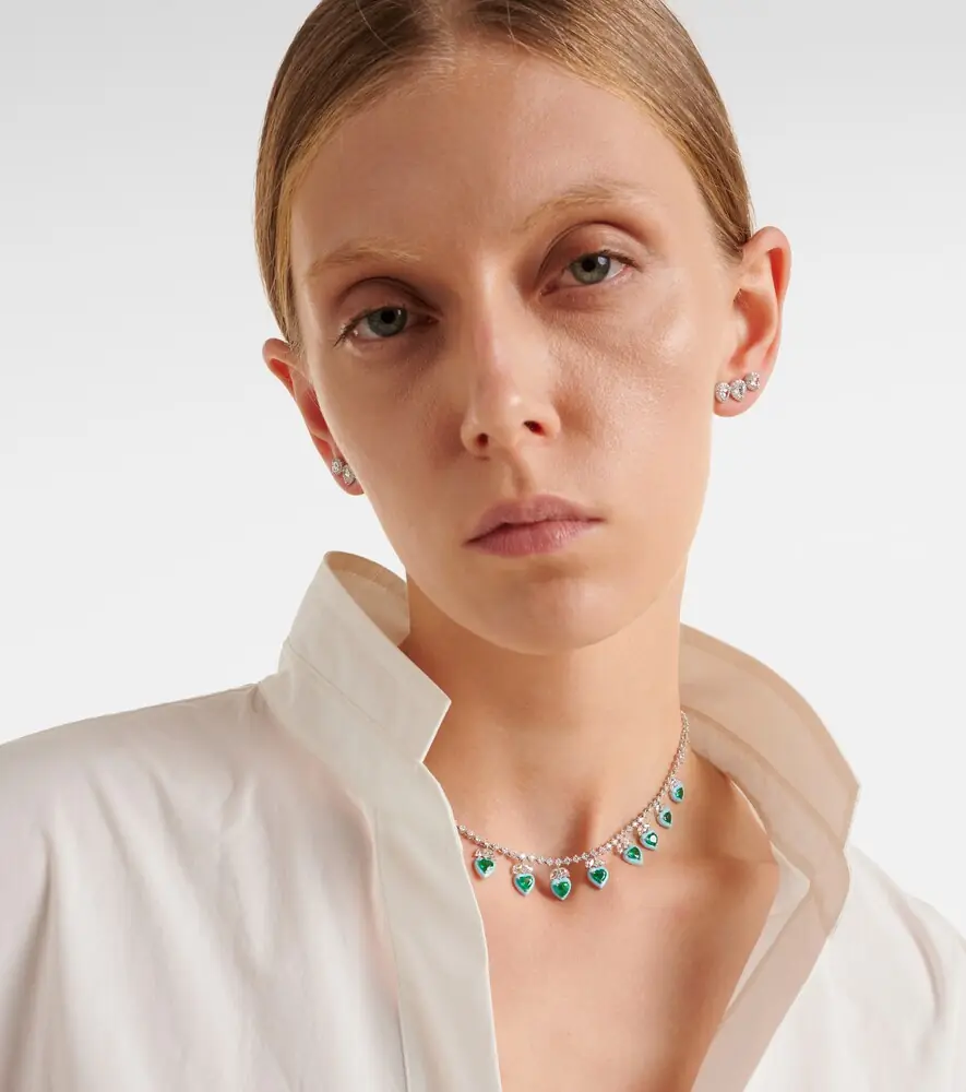 Kamyen 18kt white gold and enamel choker with emeralds and diamonds | Thumbnail 3 Kamyen 18kt white gold and enamel choker with emeralds and diamonds | Thumbnail 3