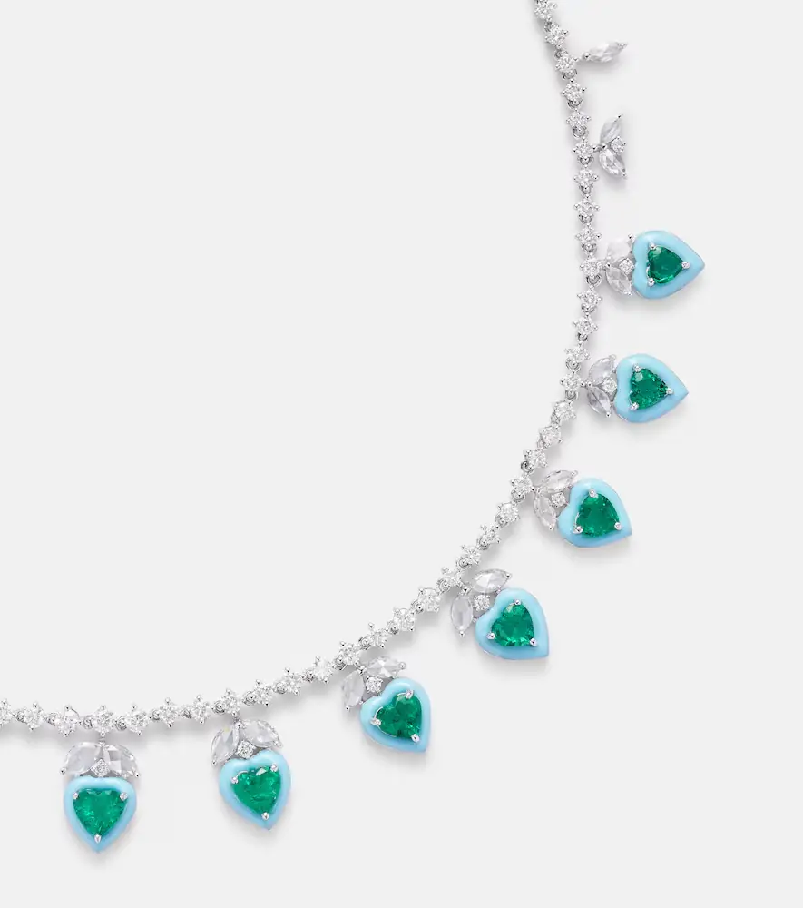 Kamyen 18kt white gold and enamel choker with emeralds and diamonds | Thumbnail 5 Kamyen 18kt white gold and enamel choker with emeralds and diamonds | Thumbnail 5