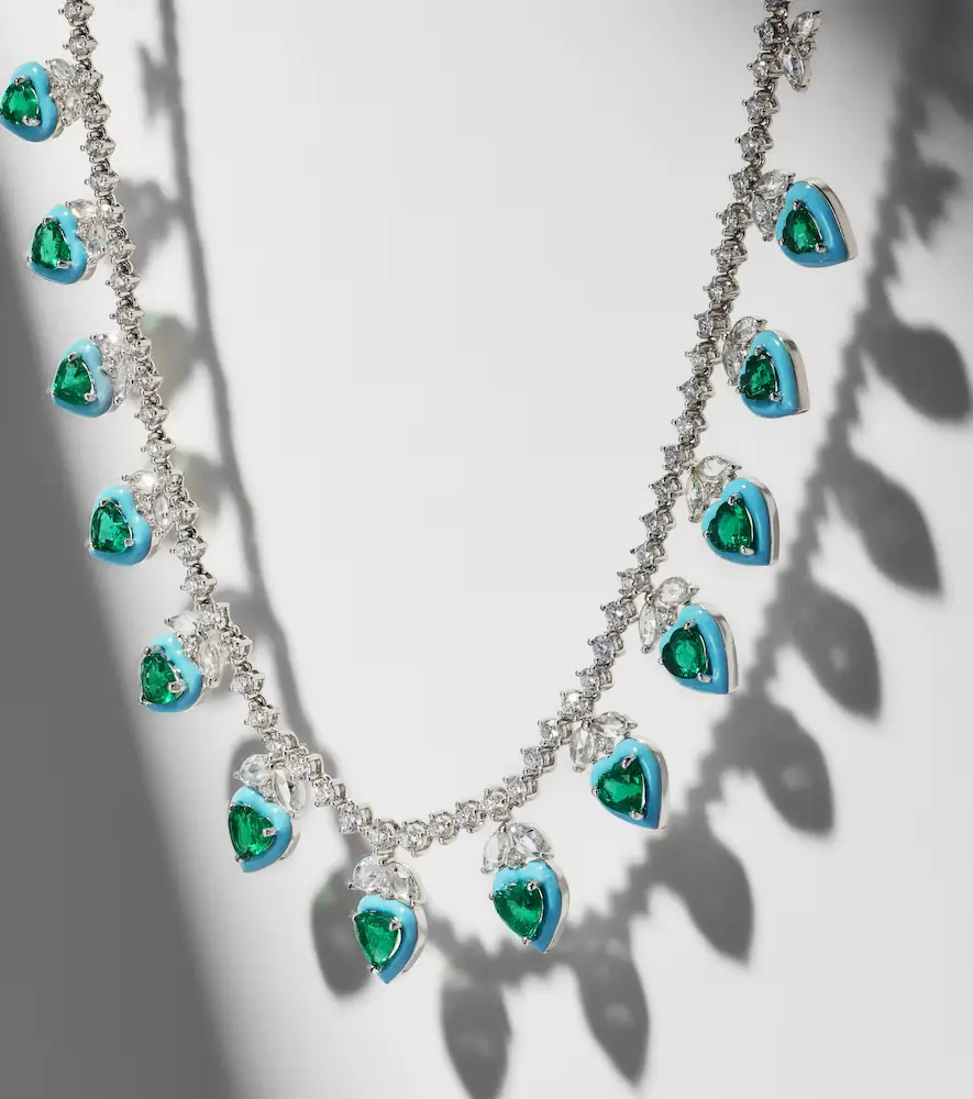 Kamyen 18kt white gold and enamel choker with emeralds and diamonds | Thumbnail 6 Kamyen 18kt white gold and enamel choker with emeralds and diamonds | Thumbnail 6