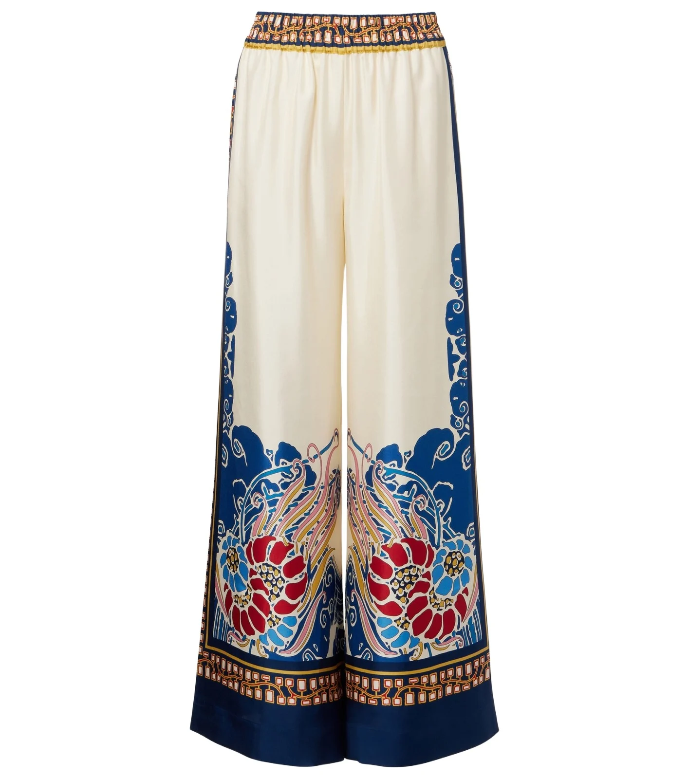 Printed silk palazzo pants