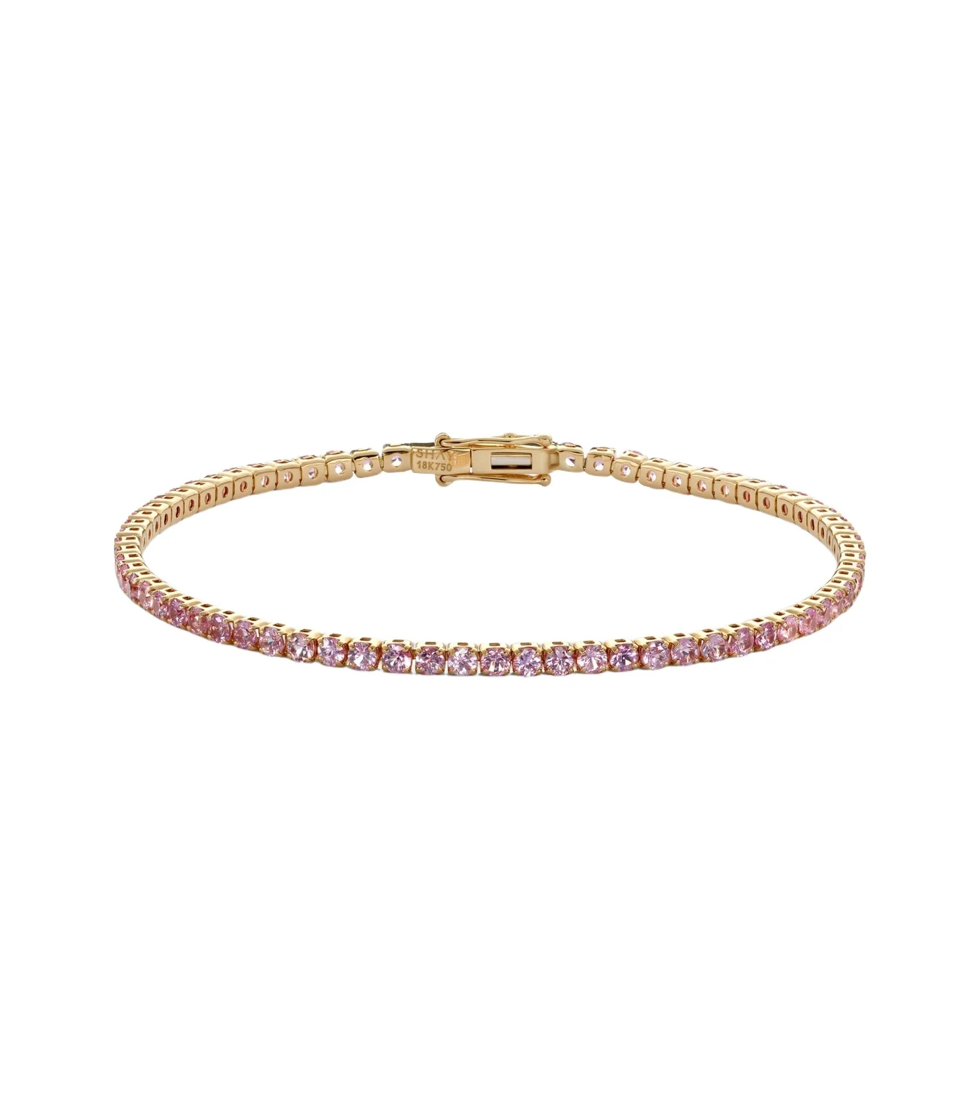 18kt gold tennis bracelet with sapphires