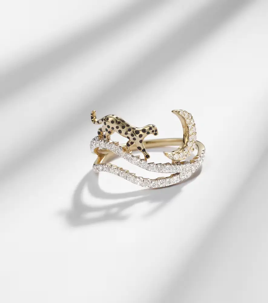 Yvonne Léon Yvonne Léon Rêves Étoilés 9kt gold and enamel ring with diamonds | Thumbnail 5