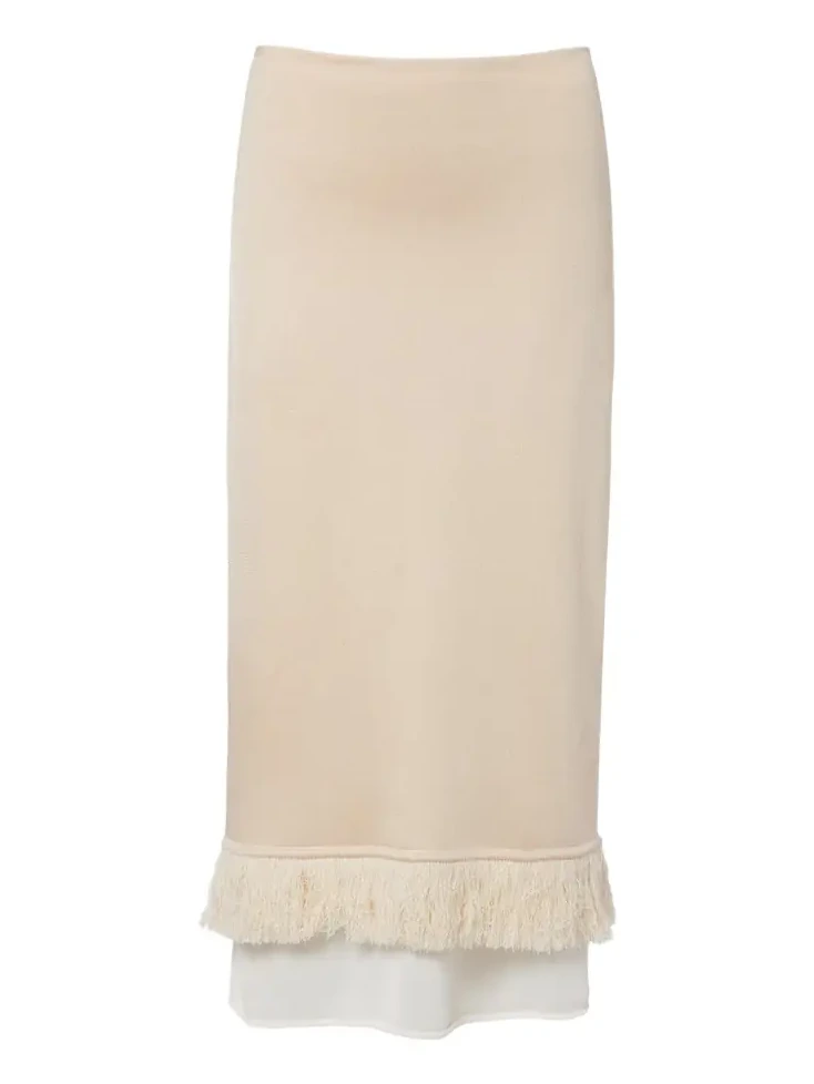Layered knitted silk midi skirt Layered knitted silk midi skirt